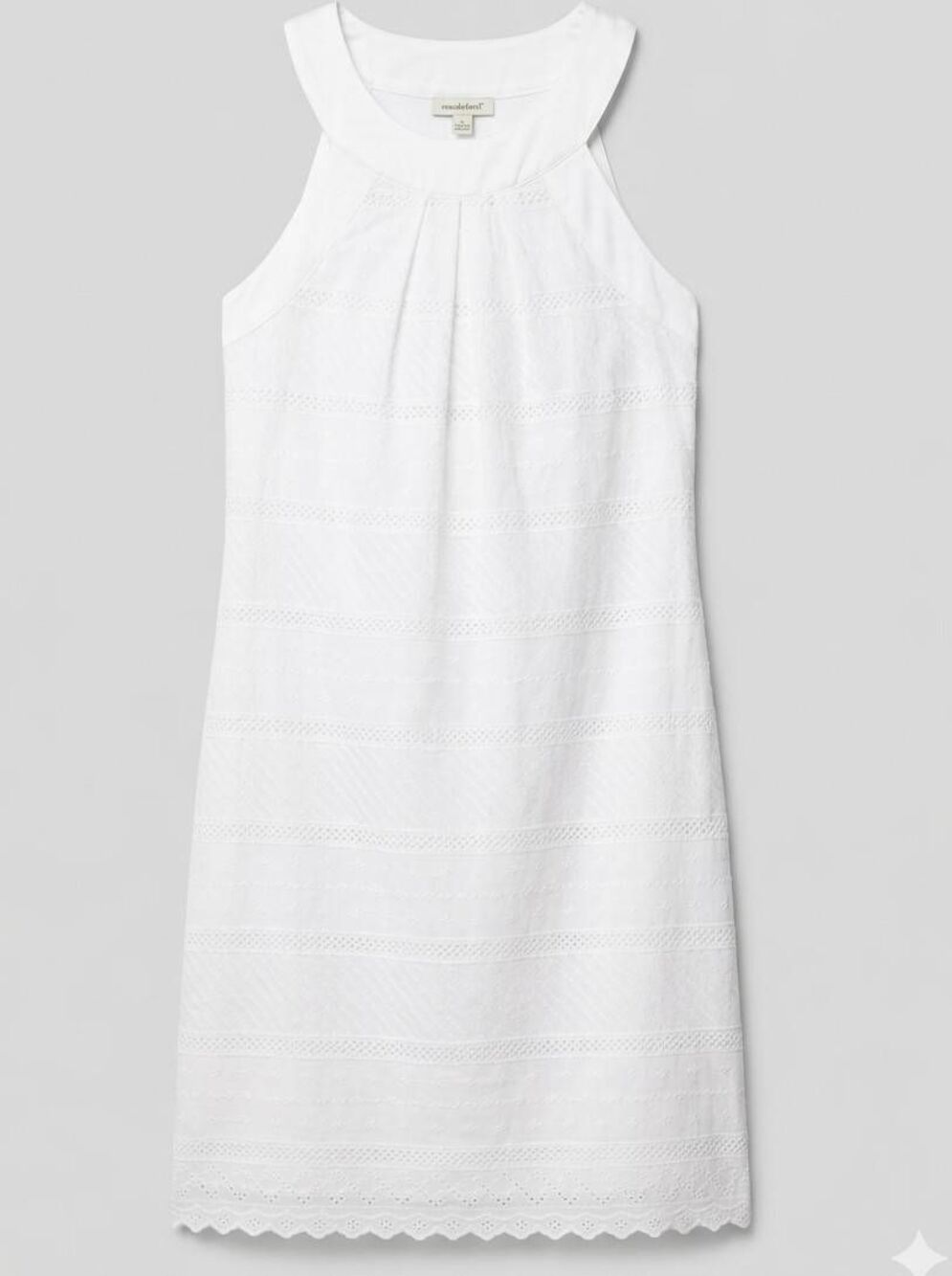 🔹️Sangria White Embroidered Eyelet Sleeveless Dress Size 10